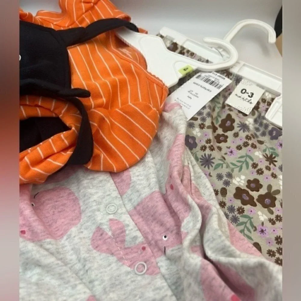 Bundle of 3 Carter's Baby , Halloween GirlsBaby Creeper, 3 Months, Gray